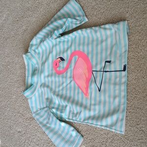 Kids Girl Flamingo Swim suit Top 3/4 Sleeve Size 3T